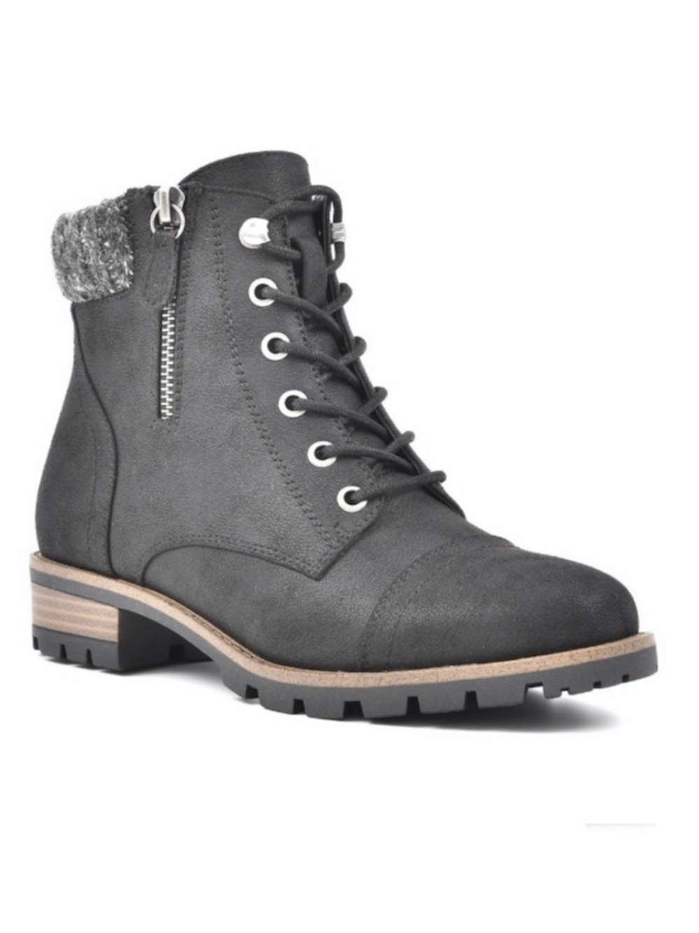 White Mountain Black Daisy Lace Up Boots Size 9.5 Women’s Boots NEW